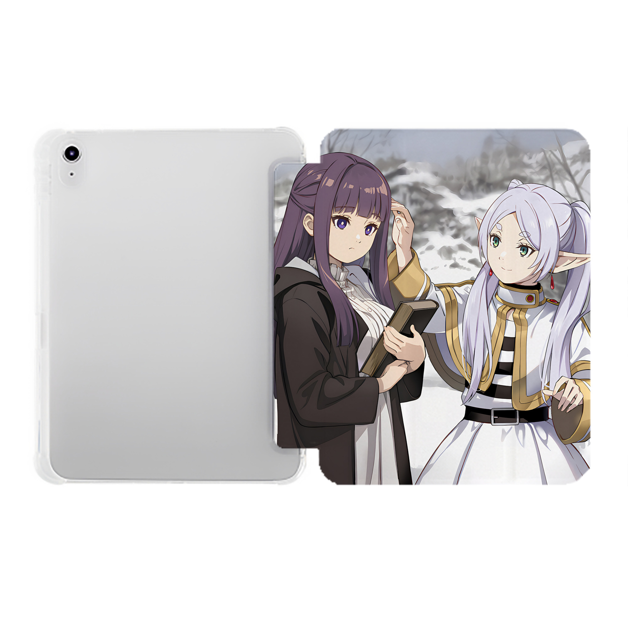 （画像用） 葬送のフリーレン Frieren IPad ケース ペン収納付き 三つ折りスタンド PUレザー×シリコン 対応機種9.5/10.5/10.9インチ